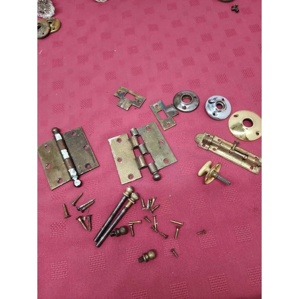 Vintage Brass Door Hardware Assorted Miscellaneous Pieces Perfect For Rehabber
